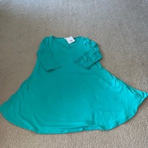 Sea green 3/4 sleeve pocket dress